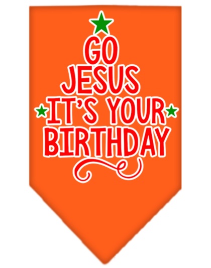 Go Jesus Screen Print Bandana Orange Large