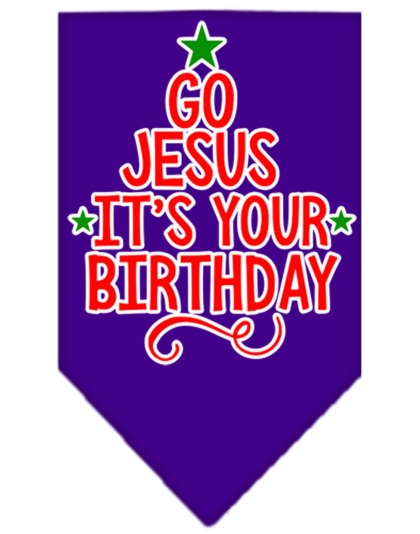 Go Jesus Screen Print Bandana Purple Large