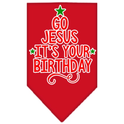 Go Jesus Screen Print Bandana Red Large