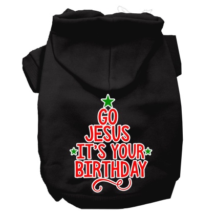 Go Jesus Screen Print Dog Hoodie Black L