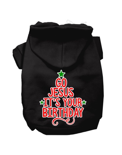 Go Jesus Screen Print Dog Hoodie Black L