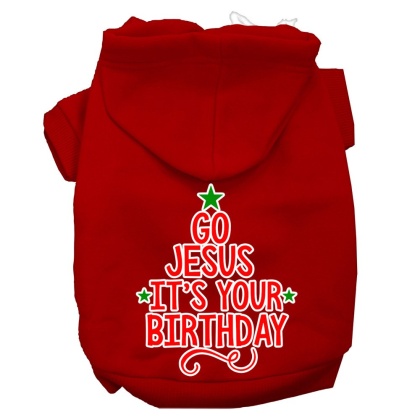 Go Jesus Screen Print Dog Hoodie Red L