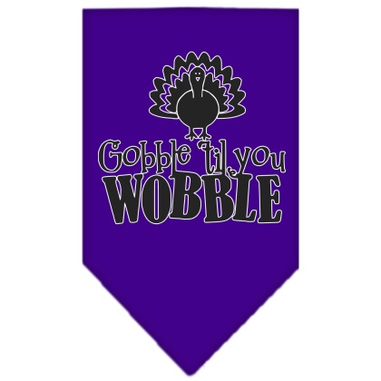 Gobble til You Wobble Screen Print Bandana Purple Large