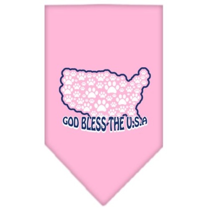 God Bless USA Screen Print Bandana Light Pink Large