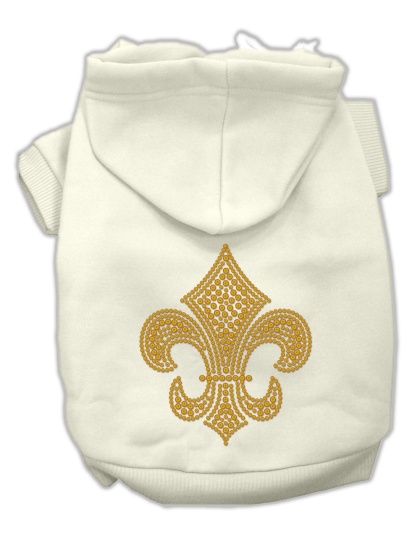 Gold Fleur De Lis Hoodie Cream L