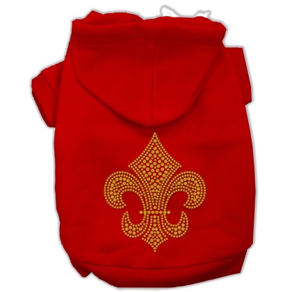 Gold Fleur De Lis Hoodie Red L