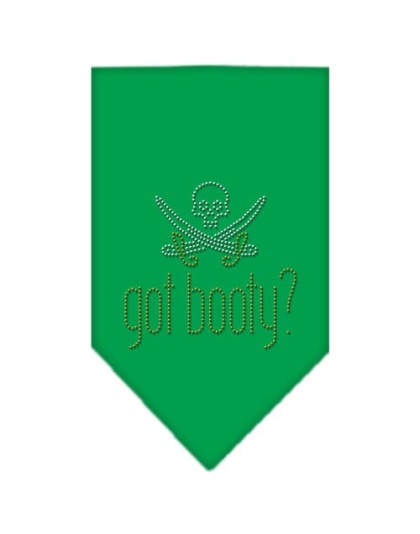 Got Booty Rhinestone Bandana Emerald Green Large