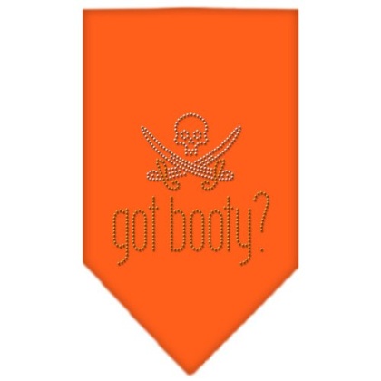 Got Booty Rhinestone Bandana Orange Large