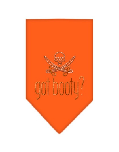 Got Booty Rhinestone Bandana Orange Large