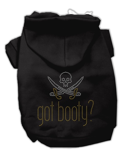 Got Booty Rhinestone Hoodies Black L