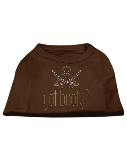 Got Booty? Rhinestone Shirts Brown Lg