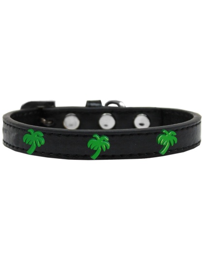 Green Palm Tree Widget Dog Collar Black Size 10