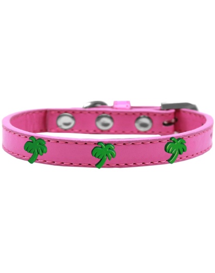 Green Palm Tree Widget Dog Collar Bright Pink Size 10