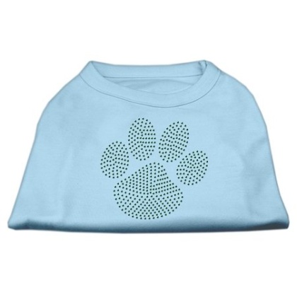 Green Paw Rhinestud Shirts Baby Blue L