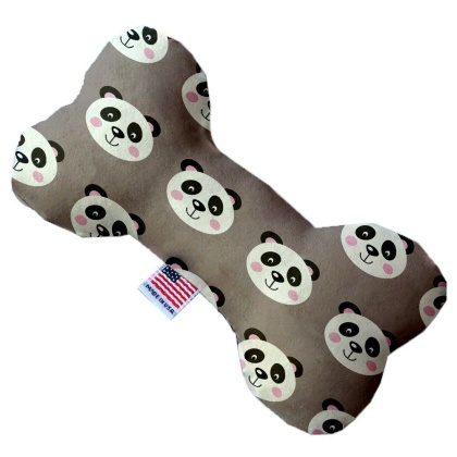 Grey Pandas 10 inch Canvas Bone Dog Toy