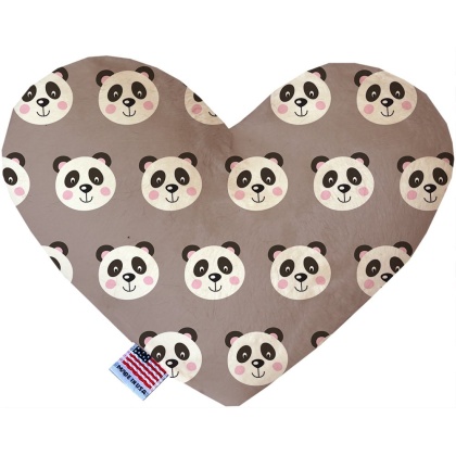 Grey Pandas 6 inch Canvas Heart Dog Toy