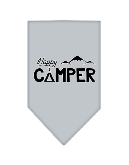 Happy Camper Screen Print Bandana Grey Large