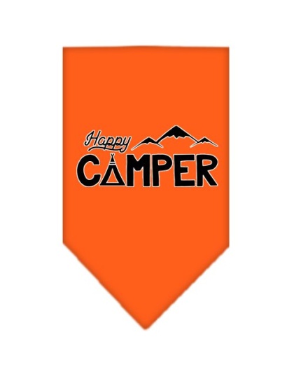 Happy Camper Screen Print Bandana Orange Large