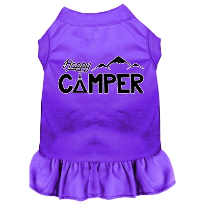 Happy Camper Screen Print Dog Dress Purple 4X (22)