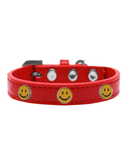 Happy Face Widget Dog Collar Red Size 10