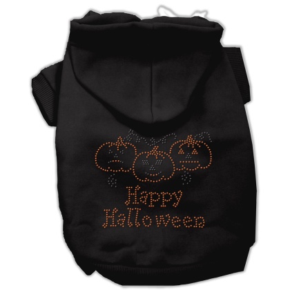 Happy Halloween Rhinestone Hoodies Black L