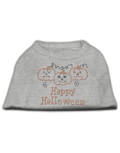 Happy Halloween Rhinestone Shirts Grey L