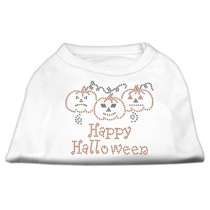 Happy Halloween Rhinestone Shirts White L