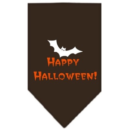 Happy Halloween Screen Print Bandana Cocoa Large