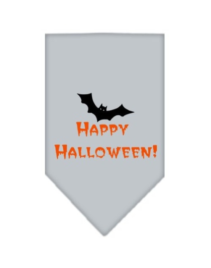 Happy Halloween Screen Print Bandana Grey Large