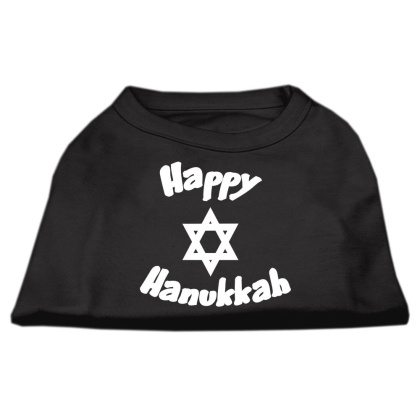 Happy Hanukkah Screen Print Shirt Black Lg