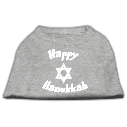 Happy Hanukkah Screen Print Shirt Grey Lg