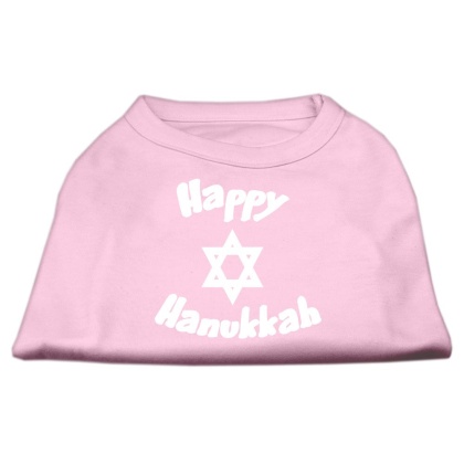 Happy Hanukkah Screen Print Shirt Light Pink Lg