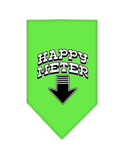 Happy Meter Screen Print Bandana Lime Green Large