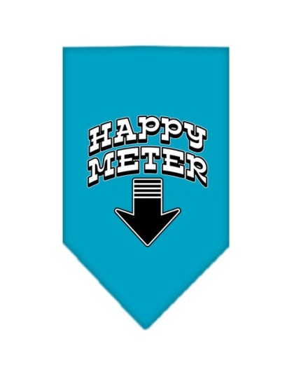 Happy Meter Screen Print Bandana Turquoise Large