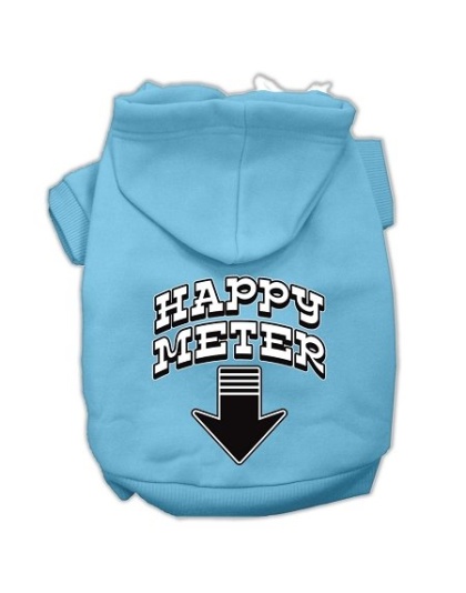 Happy Meter Screen Printed Dog Pet Hoodies Baby Blue Size Lg