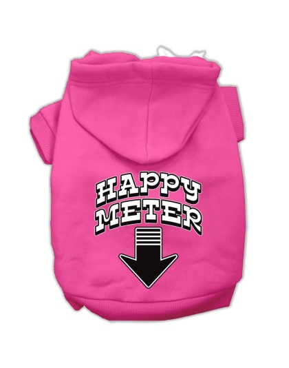 Happy Meter Screen Printed Dog Pet Hoodies Bright Pink Size Lg
