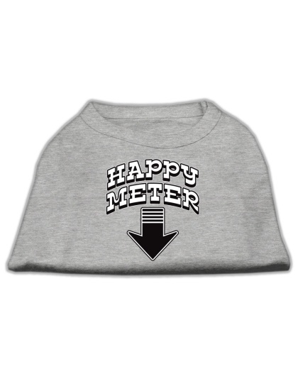 Happy Meter Screen Printed Dog Shirt Grey Lg