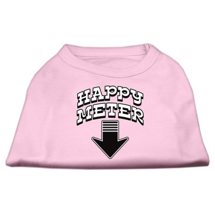 Happy Meter Screen Printed Dog Shirt Light Pink Lg