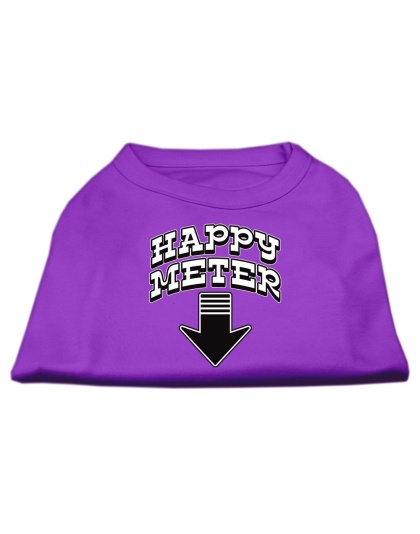 Happy Meter Screen Printed Dog Shirt Purple Lg