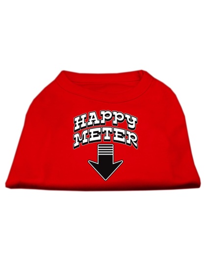 Happy Meter Screen Printed Dog Shirt Red Lg