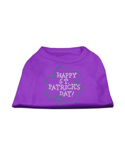 Happy St Patrick's Day Rhinestone Shirts Purple L