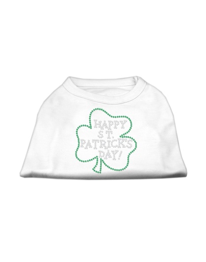 Happy St Patrick's Day Rhinestone Shirts White L