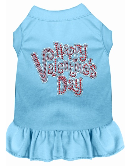 Happy Valentines Day Rhinestone Dress Baby Blue 4X