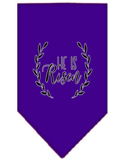 He Is Risen Screen Print Bandana Purple Large