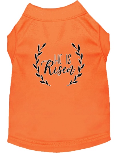 He Is Risen Screen Print Dog Shirt Orange Lg