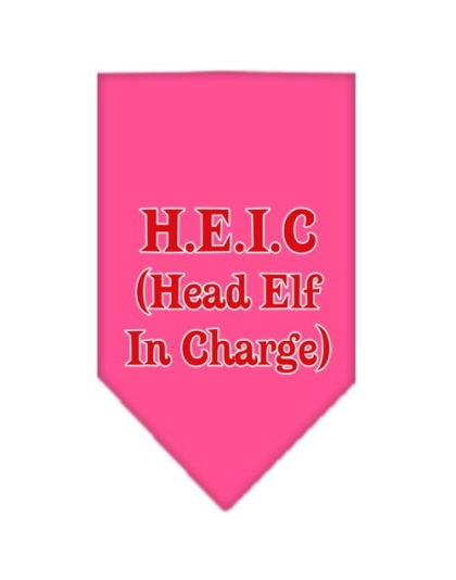 Head elf In Charge Screen Print Bandana Bright Pink Large