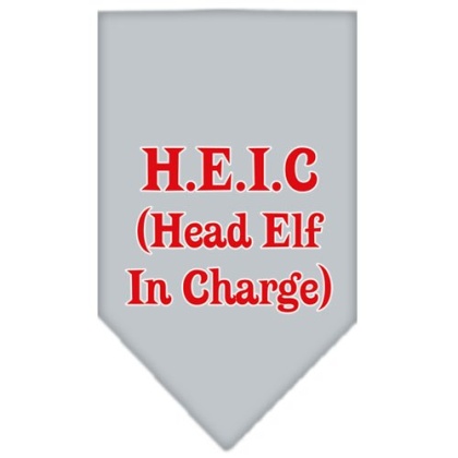 Head elf In Charge Screen Print Bandana Grey Large