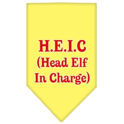 Head elf In Charge Screen Print Bandana Yellow Large