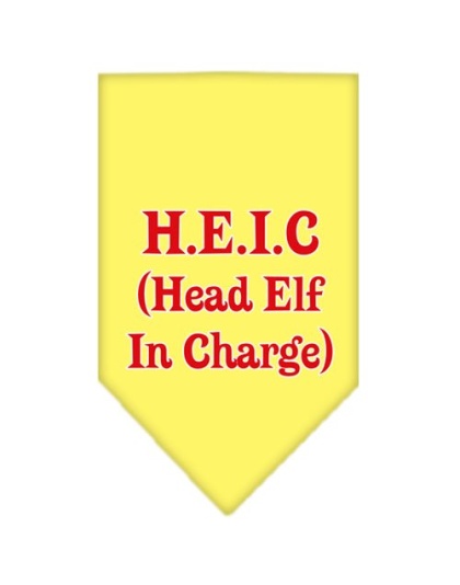 Head elf In Charge Screen Print Bandana Yellow Large