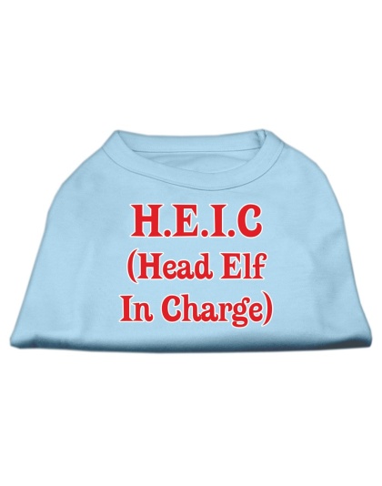 Head Elf In Charge Screen Print Shirt Baby Blue Lg